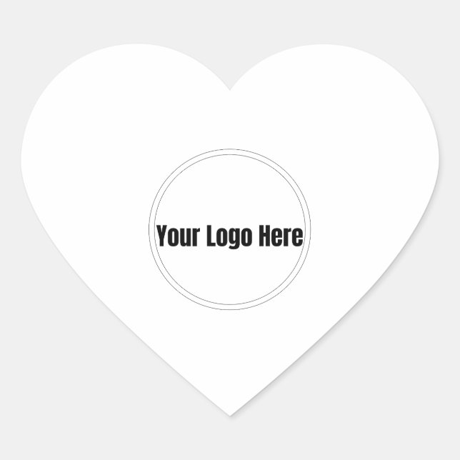 Custom Personalised Logo Heart Sticker (Front)