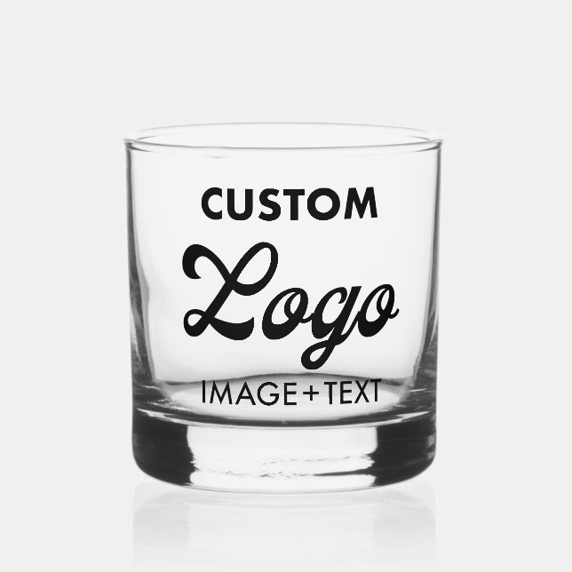 Custom personalised Logo Whiskey Tumbler Glass (Front)