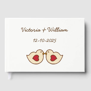Custom Personalised Love Birds Wedding Guest Book