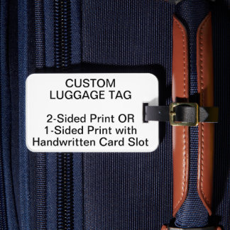 Custom personalised LUGGAGE TAG blank 2-SIDE PRINT