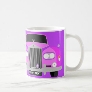 CUSTOM PERSONALISED LUXURY PINK LIMOUSINE CAR COFFEE MUG