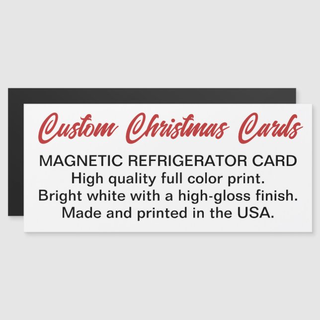 Custom Personalised MAGNETIC CHRISTMAS CARD 4"x9" (Front/Back)