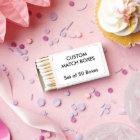 Custom Personalised MATCHBOXES - WHITE. Set of 50