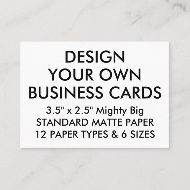 Custom Personalised MATTE 3.5"x2.5" Business Cards (Front)