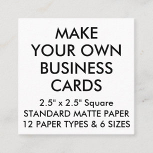 Custom Personalised MATTE Square Business Cards