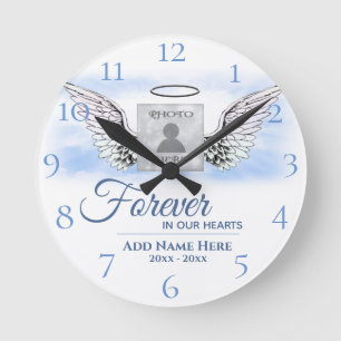 Custom Personalised Memorial Template Round Clock