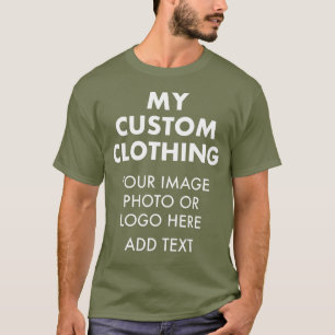 Custom Personalised MEN'S ARMY GREEN T-SHIRT