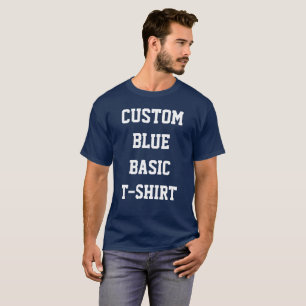 Custom Personalised Men's BASIC NAVY BLUE T-SHIRT