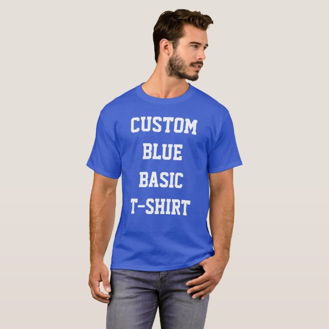 Custom Personalised Men's BASIC ROYAL BLUE T-SHIRT (Front Full)