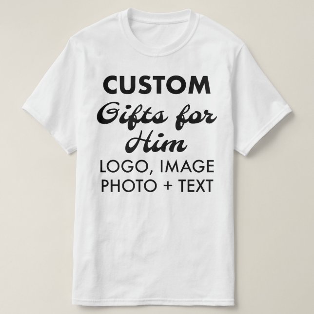 Custom personalised Men's Budget White T-Shirt (Design Front)