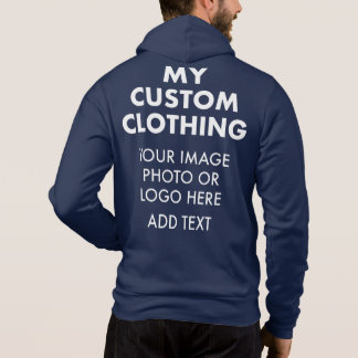 Custom Personalised MEN'S FULL ZIP HOODIE - NAVY