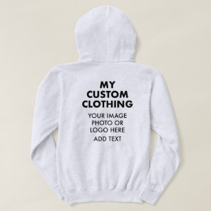 Custom Personalised MEN'S HOODIE - LIGHT ASH GREY
