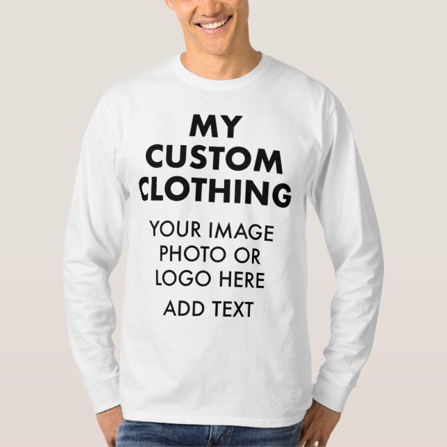 Custom Personalised MEN'S LONG SLEEVE (WHITE) T-Shirt (Front)