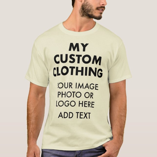 Custom Personalised MEN'S NATURAL T-SHIRT (Front)