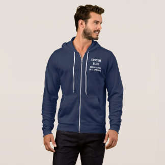 Custom Personalised Men's NAVY FULL ZIP HOODIE