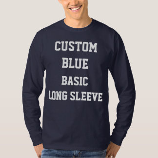 Custom Personalised Mens NAVY LONG SLEEVE T-SHIRT
