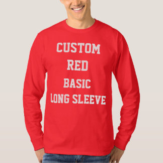 Custom Personalised Men's RED LONG SLEEVE T-SHIRT