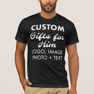 Custom personalised Men's Slim Black T-Shirt