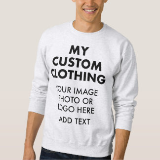 Custom Personalised MEN'S SWEATSHIRT - LIGHT GREY