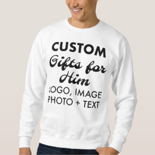 Custom personalised Men's White Sweatshirt