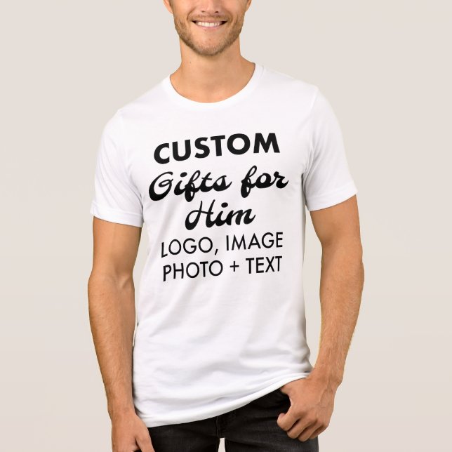 Custom personalised Men's White Tri-Blend T-Shirt Shirt (Front)