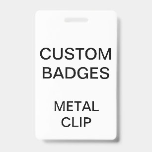 Custom Personalised METAL CLIP BADGE ID Badge