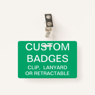 Custom Personalised METAL CLIP BADGE Template ID Badge