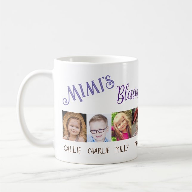 Custom Personalised Mimi's Blessings Photo Grandma Coffee Mug (Left)