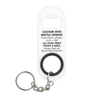 Custom Personalised Mini Bottle Opener w/ Keychain