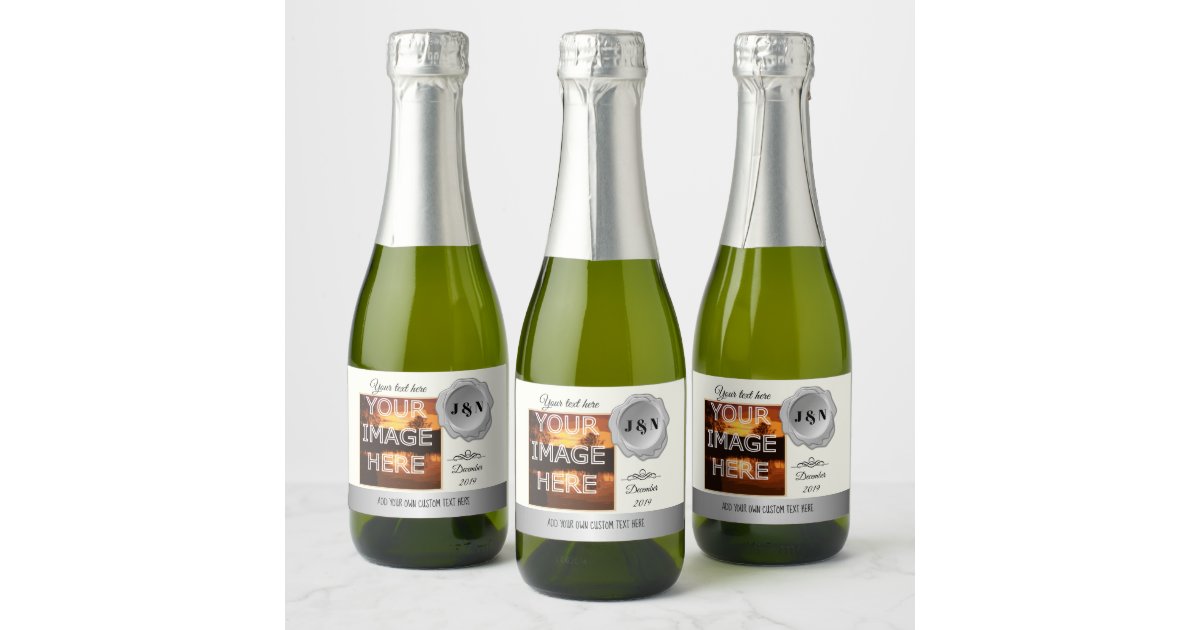 Custom Personalised Mini Champagne Bottle Labels | Zazzle