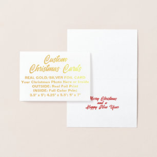 Custom Personalised MINI REAL FOIL CHRISTMAS CARD