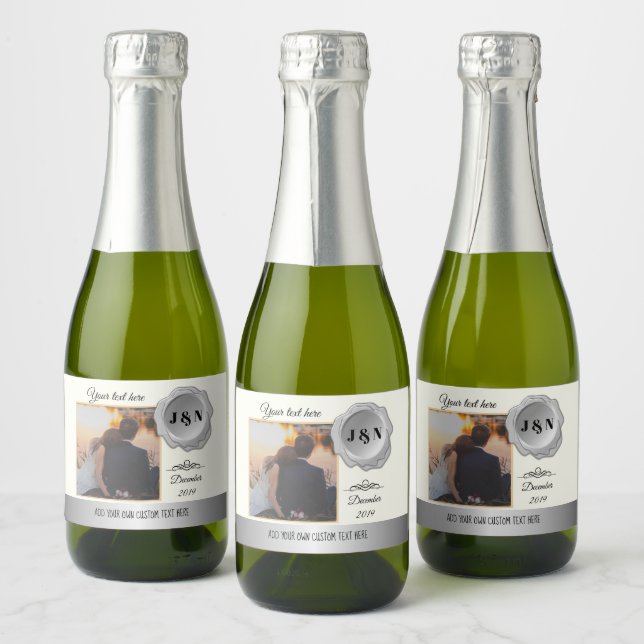 Custom Personalised Mini Sparkling Wine Bottle Lab Sparkling Wine Label (Bottles)