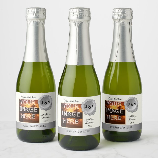 Custom Personalised Mini Sparkling Wine Bottle Lab Sparkling Wine Label (Bottles)