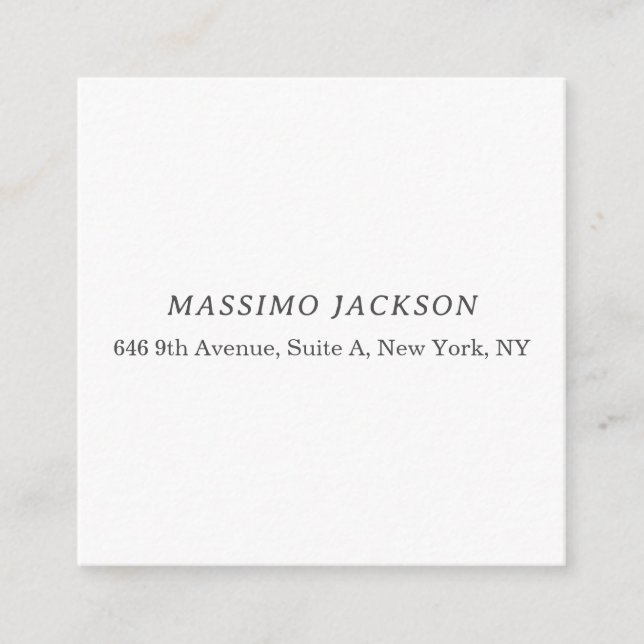 Custom personalised minimalist address name enclosure card (Front)