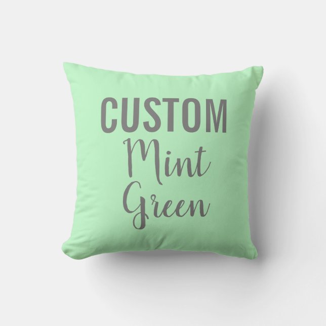 Custom Personalised MINT GREEN Throw Pillow (Front)