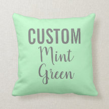 Custom Personalised MINT GREEN Throw Pillow