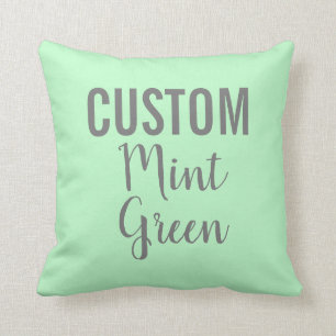 Custom Personalised MINT GREEN Throw Pillow