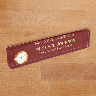 Custom Personalised Modern Business Office Title Nameplate