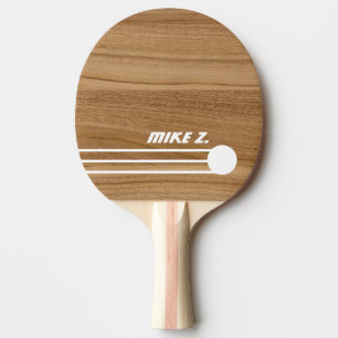 Custom Personalised Modern Font Name Wood Ping Pong Paddle