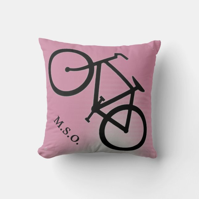custom personalised Monogram Initials on Bike sign Cushion (Front)
