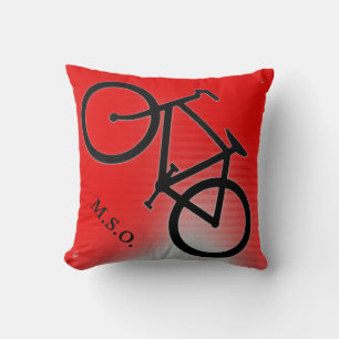 custom personalised Monogram Initials on Bike sign Cushion