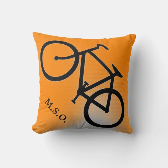 custom personalised Monogram Initials on Bike sign Cushion (Front)