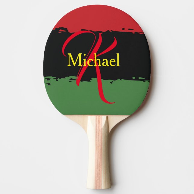 Custom Personalised Monogrammed Modern Africa Ping Pong Paddle (Front)