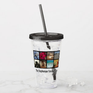 Custom Personalised Multi Photo Picture Collage Acrylic Tumbler