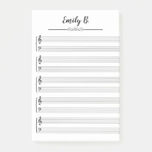 Custom Personalised Music Themed Post-it Notes