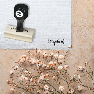 Custom Personalised Name Elegant Stylish Script Rubber Stamp