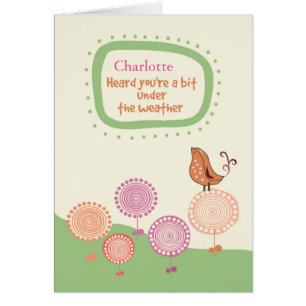 Custom Personalised Name Feel Better Cute Bird on