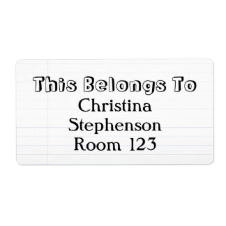 Custom Personalised Name Large Bookplate/School
