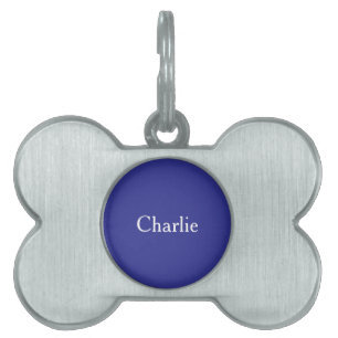 Custom Personalised Name Photo Art Deep Blue Pet ID Tag
