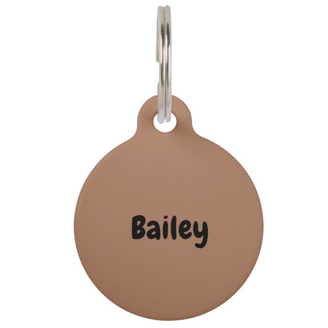 Custom Personalised Name Photo Chestnut Brown Pet Tag (Front)